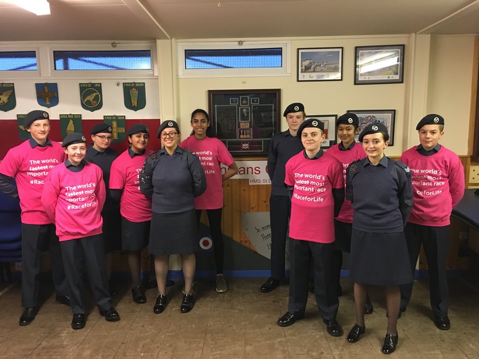 Main image for 177 Squadron Feature on Race for Life Wall to Encourage Cancer Research Running Events article