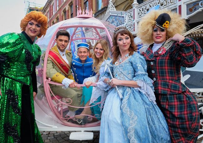 Cinderella outside Blackpool Grand Theatre