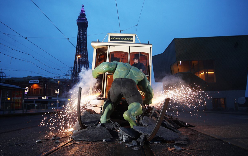 Main image for The Hulk Stops Traffic in Blackpool article