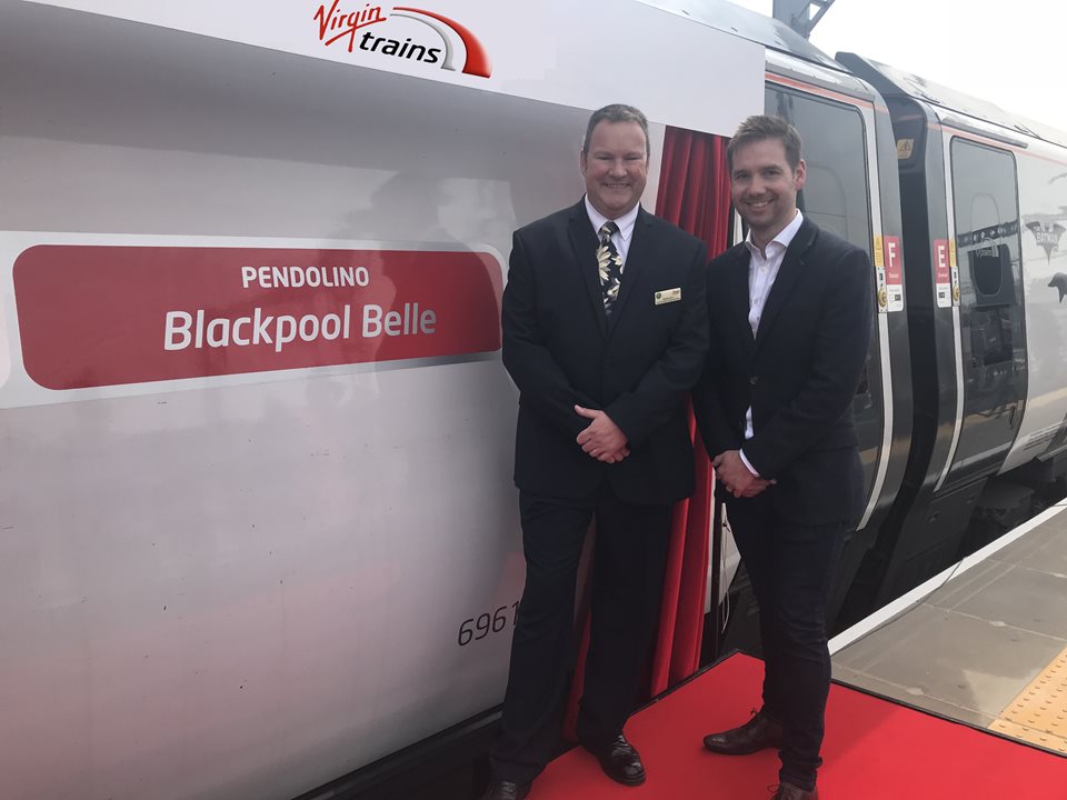 Main image for Virgin’s Pendolino train named Blackpool Belle to celebrate launch of electric services  article