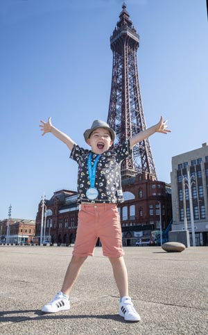 Charlie outside Blackpool Tower