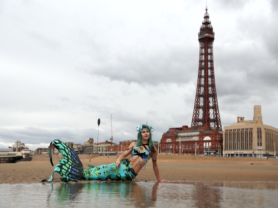 Main image for Mermaid Makes a Real Splash on Blackpool Beach! article