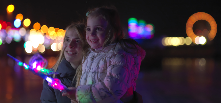 Family at Blackpool Illuminations